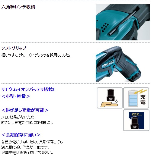 マキタ(Makita) 充電式レシプロソー 10.8V 1.3Ah 本体付属バッテリー1